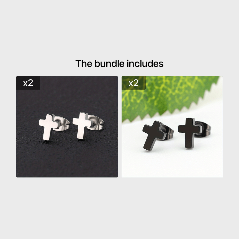 Cross Stud Earrings Titanium Steel Delicate Earrings