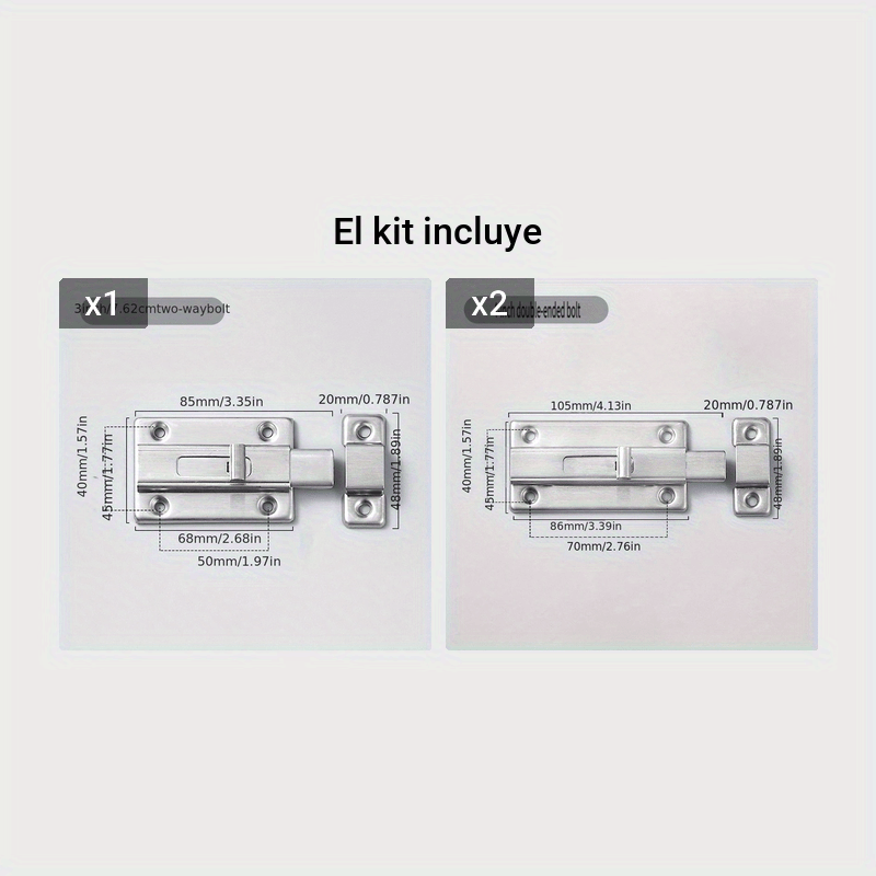 Juego De Cerraduras De Perno Deslizantes De Acero Inoxidable - Para Puertas, Ventanas Y Seguridad Extra En Casa
