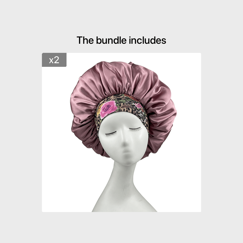 Printed Silk Wide Side Ladies Sleeping Cap