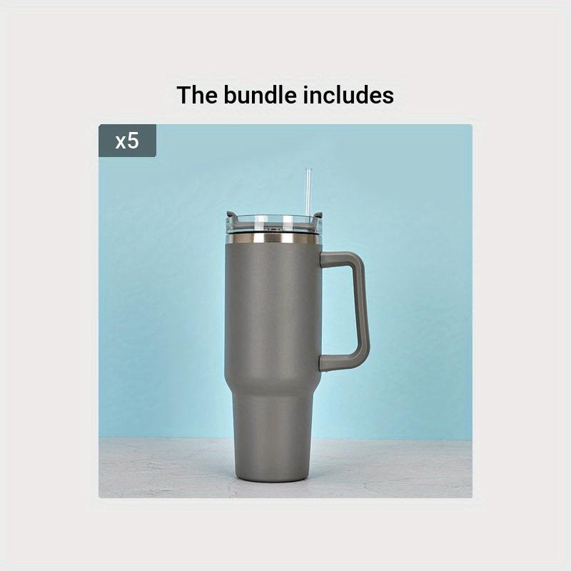 40 Oz Tumbler with Handle, Screw on Lid and Straw, Stainless Steel Insulated  Tumb