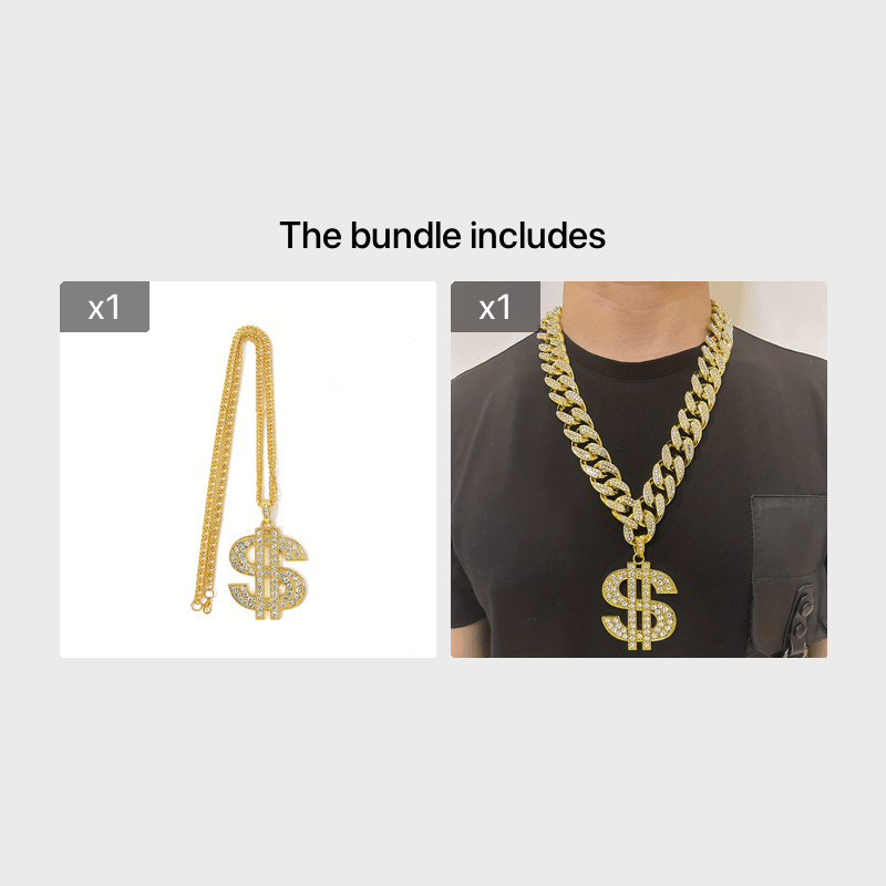 Simulation Golden Dollar Symbol Pendant Necklace