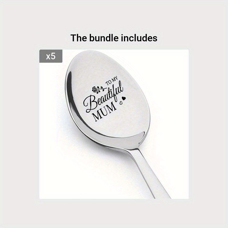 To My Beautiful Mum Engraved Spoon Coffee Spoon For Cafe - Temu