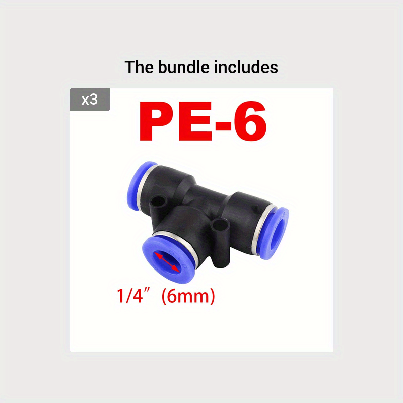 5 個空気圧ティーユニオン 6 8 10 12 ミリメートルクイックリリース