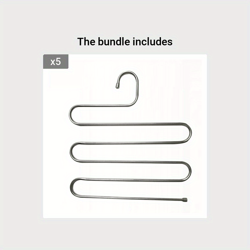 S Shape Pants Hanger Trouser Rack Stainless Steel Layer Clothes Rack