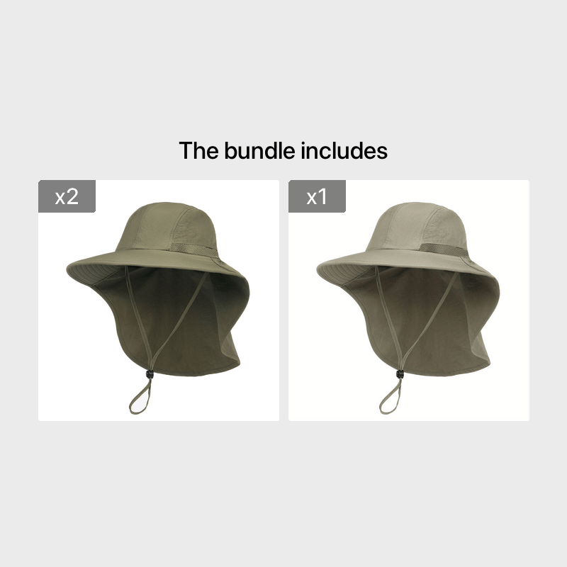 Wide Brim Hiking Hat Women Men With Neck Flap Sun Uv Protection