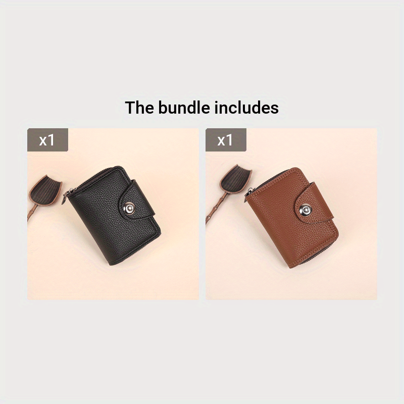 Men's Hasp Card Holder Short Wallet Leather Large Capacity Card Holder  Vintage Multifunctional Card Bag With Zipper Coin Purse - Temu