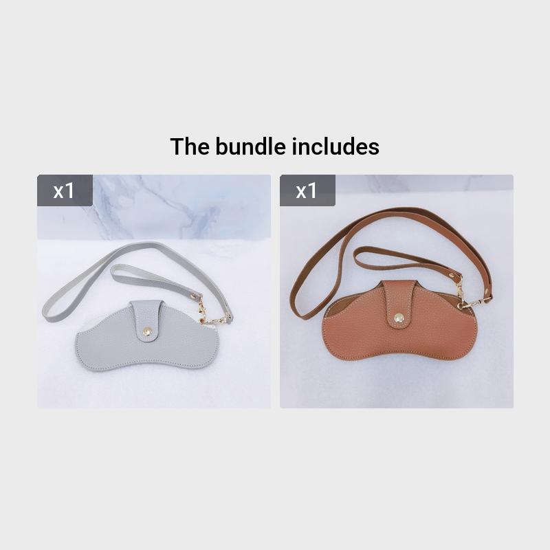 Stylish PU Leather Sunglasses Case Snap Closure
