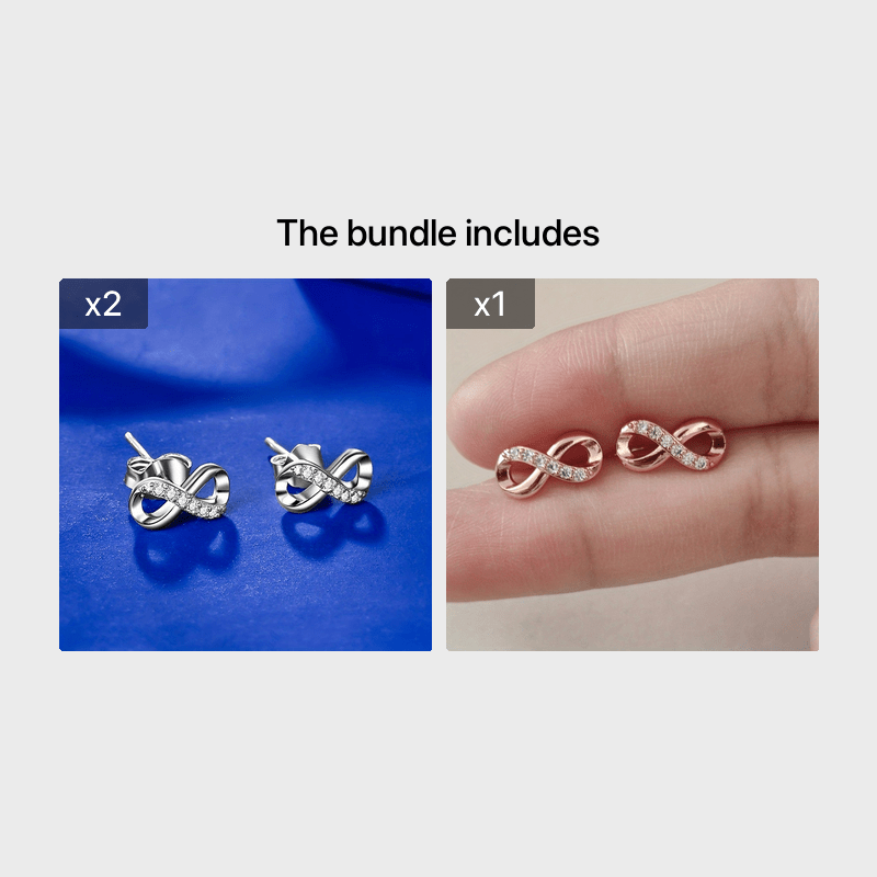 Lucky Cubic Zirconia Infinity Stud Earrings