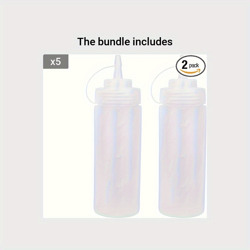 2 Pcs White or Squeeze Sauce Bottle Squirt Bottles for Liquids