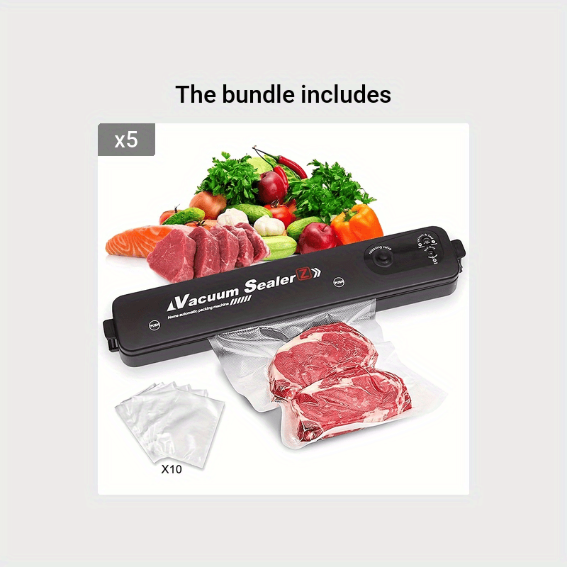 Vacuum Sealer Machine,Food Vacuum Sealer With Built-in Cutter And Bag  Storage, Air Sealer Machine For Sous Vide And Food Storage With 10 Vacuum  Sealer Bag Home Kitchen Items