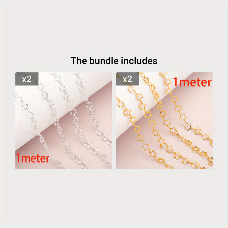 2 Meters Metal Link Chain Hollow O Shape Chain For - Temu