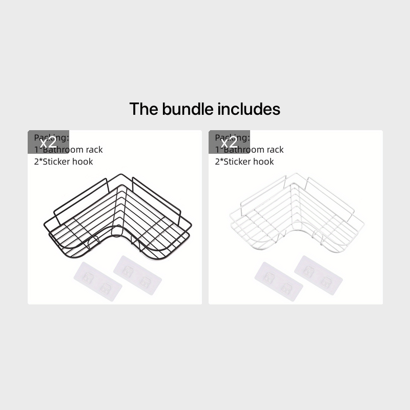 2pcs Metal Shelf Triangle Storage Organizer Rack