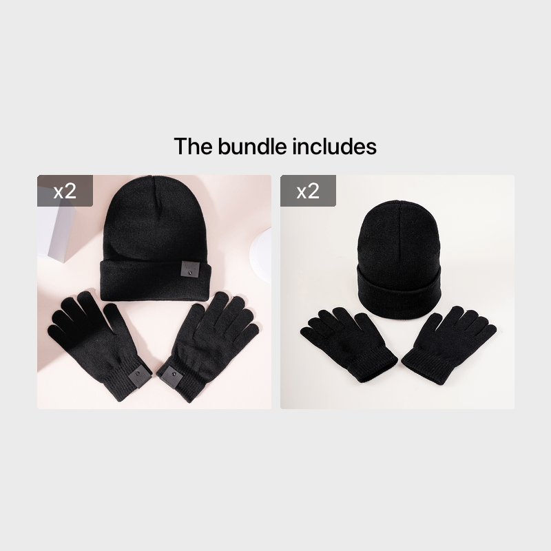 Men's Knitted Hat And Gloves Set