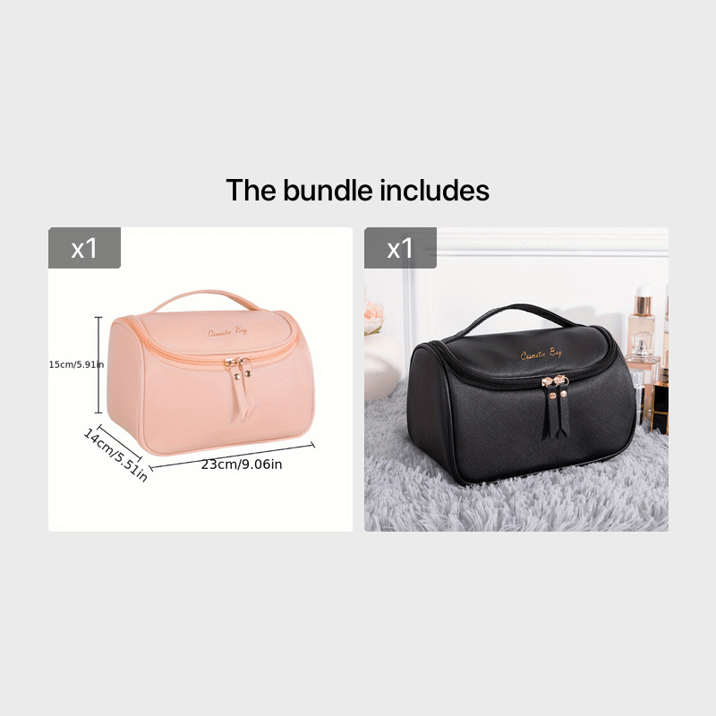 Removable Partition Square Cosmetic Bag Portable Travel Bag