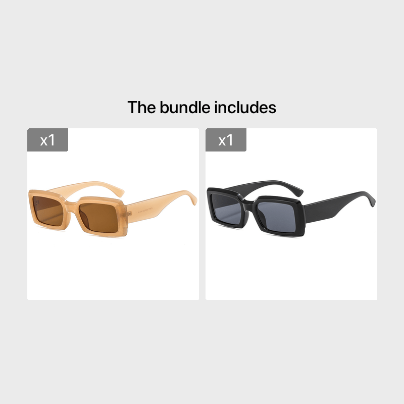 Rectangular Sunglasses Vintage Bohemian Style Small Frame Shades Sunglasses