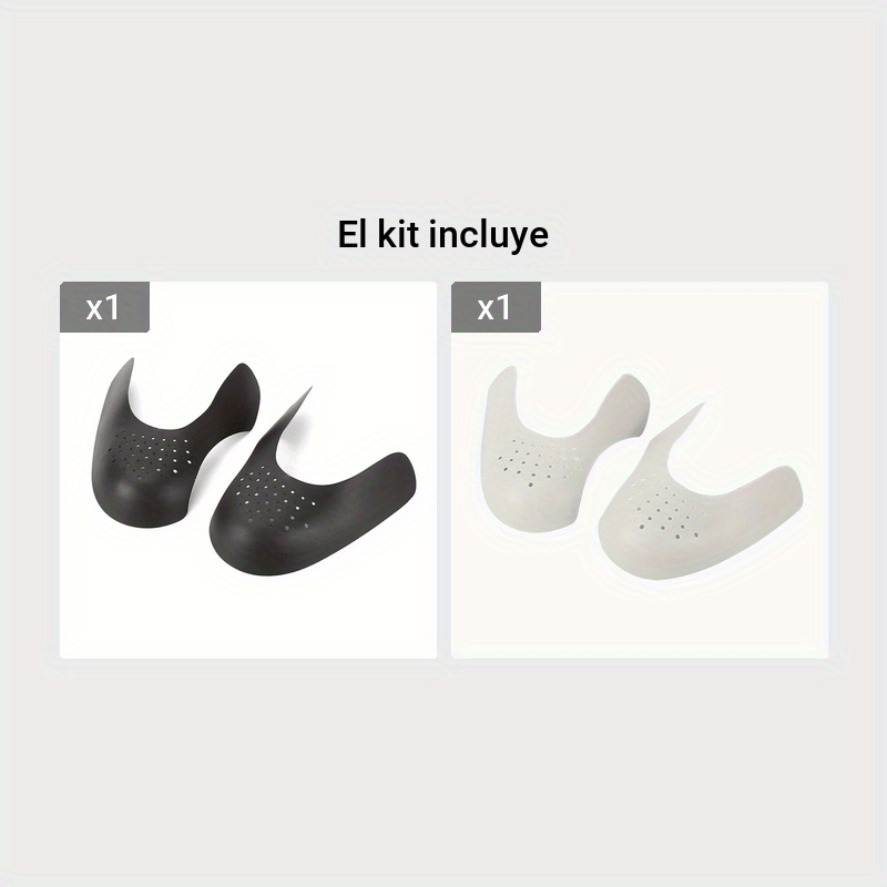 1 par protector de arrugas para zapatos antiarrugas Zapatilla de deporte  anti arrugas de los dedos del zapato (blanco)
