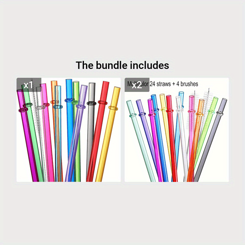 Reusable Colored Siphon Straws With Brushes, Long Multicolor Straws For 20  And 30 Ounce Cups, Cans, Stanley, , , Bpa Free - Temu