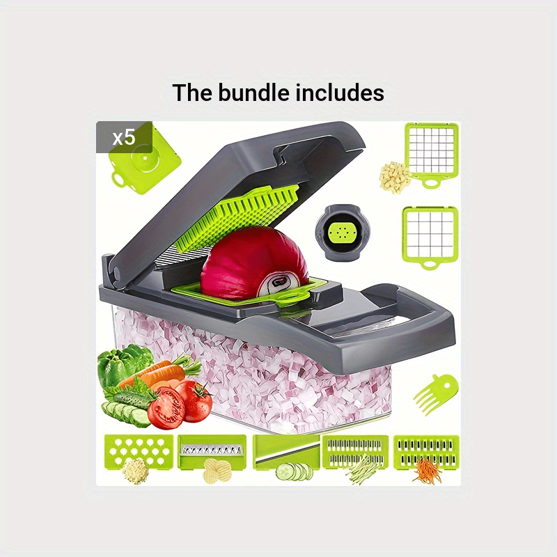 15 in 1 Kitchen Vegetable Chopper 8 Stainless Steel Blades - Temu