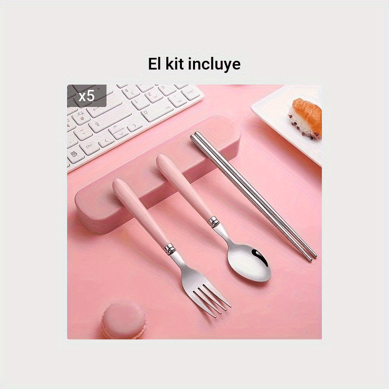 Juego de cubiertos para llevar, 3 piezas: cuchara, cuchillo y tenedor.