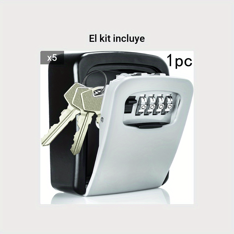 Caja de seguridad para llaves Caja de seguridad exterior para llaves Caja  de seguridad con combinación de 4 dígitos para exteriores Montaje en pared  Almacenamiento de llaves de seguridad portátil