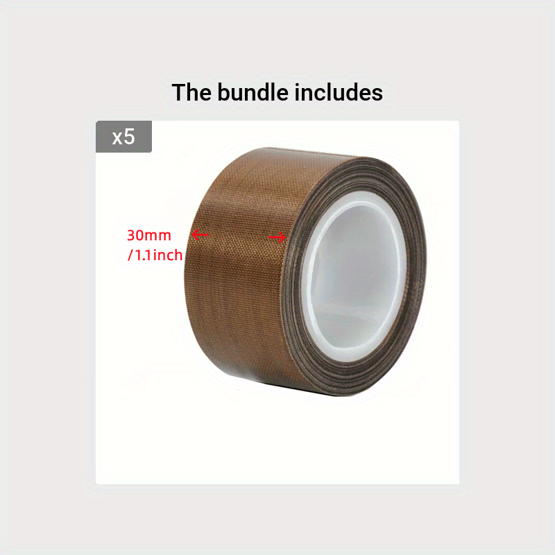 Heat Resistant Tape High Temperature Adhesive Tape 13mm Width 10M 33ft Long - Brown