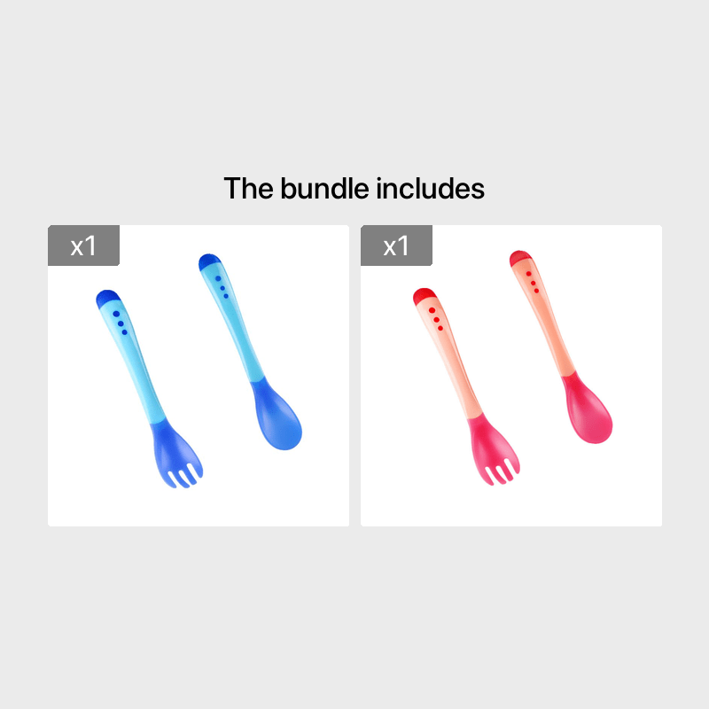 COLOUR CHANGING HEAT-SENSING SOFT TIPPED SPOONS