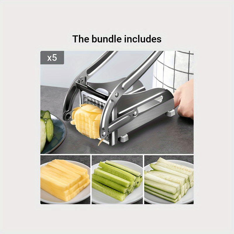 Commercial Vegetable Chopper French Fry Cutter with 4 Blades Potato Slicer