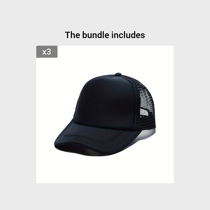 Unisex Mesh Cap Breathable Hat Work Cap Plain Sunshade Baseball