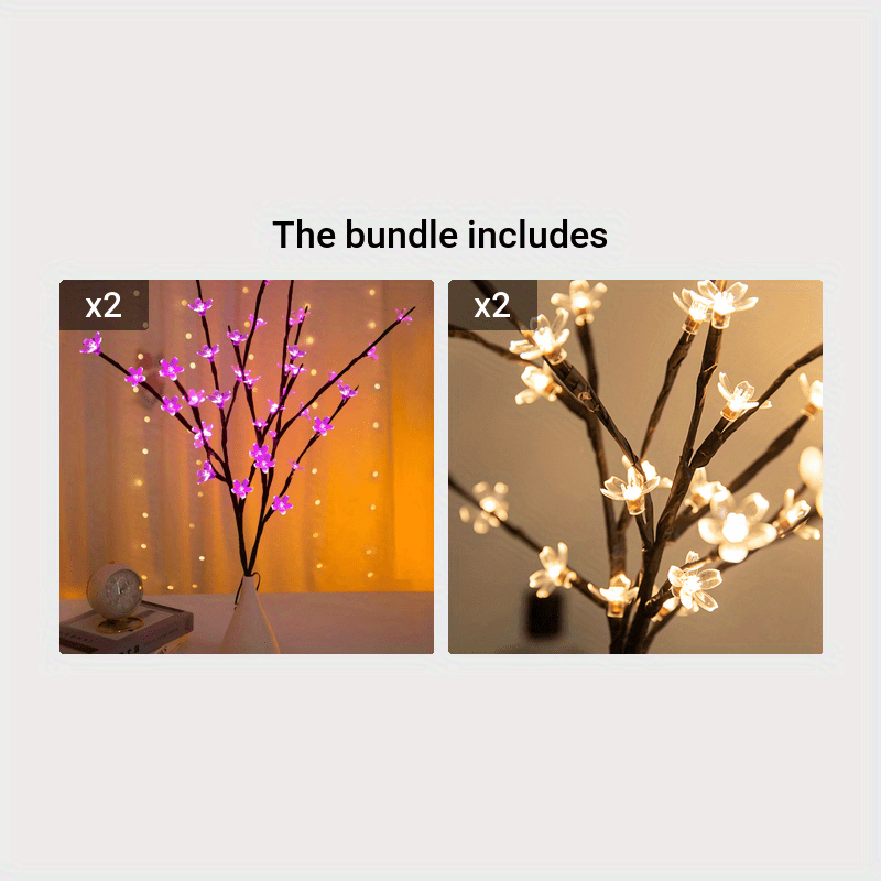 Branche à 16 LED alimentée par piles - Fleurs de cerisier [Lunartec]