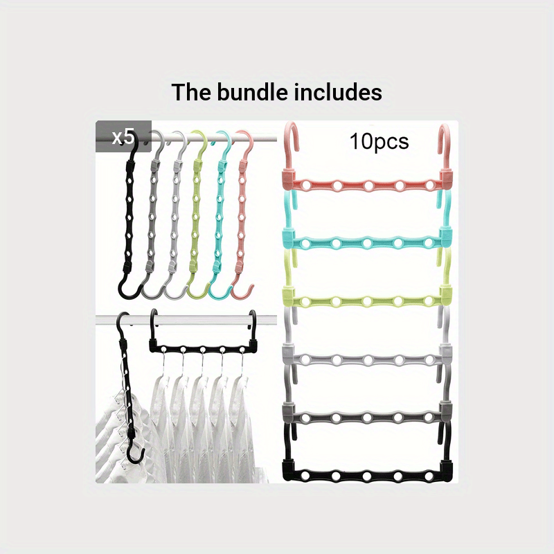 HOUSE DAY Black Magic Space Saving Hangers, Premium Smart  Hanger Hooks, Sturdy Cascading Hangers with 5 Holes for Heavy Clothes,  Closet Organizers and Storage, College Dorm Room Essentials 10 Pack 