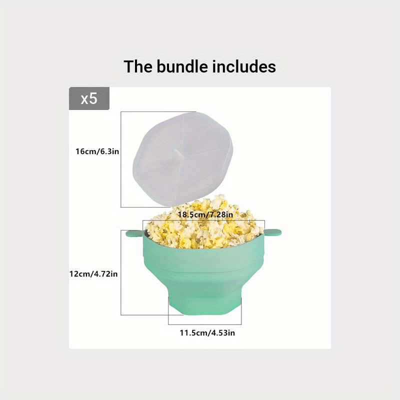 High temp Resistant Microwave Popcorn Bucket Large Silicone - Temu