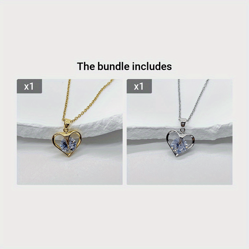 Heart Crystal Pendant Necklace Women's Gift