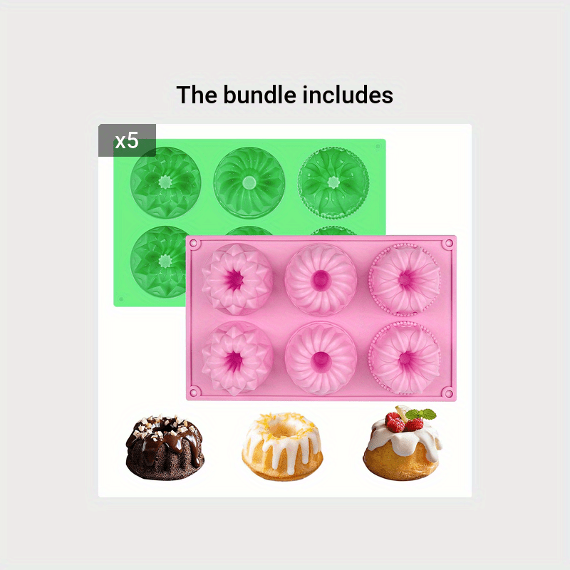 Mini Bundt Pan, 6 Cavity Silicone Heritage Bundtlette Cake Mold, For Fluted  Tube Cake Making, Bpa-free, Oven, Microwave And Dishwasher Safe, Baking  Tools, Kitchen Gadgets, Kitchen Accessories - Temu