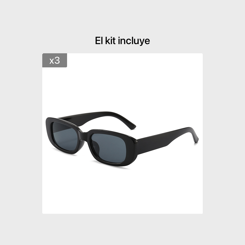 FRIENDA 10 pares de gafas de sol rectangulares pequeñas para mujer, lentes  cuadrados retro, gafas de sol vintage de los años 90, a la moda para