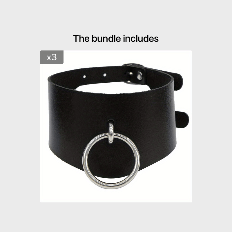 Personality PU Leather Choker Collar Necklace