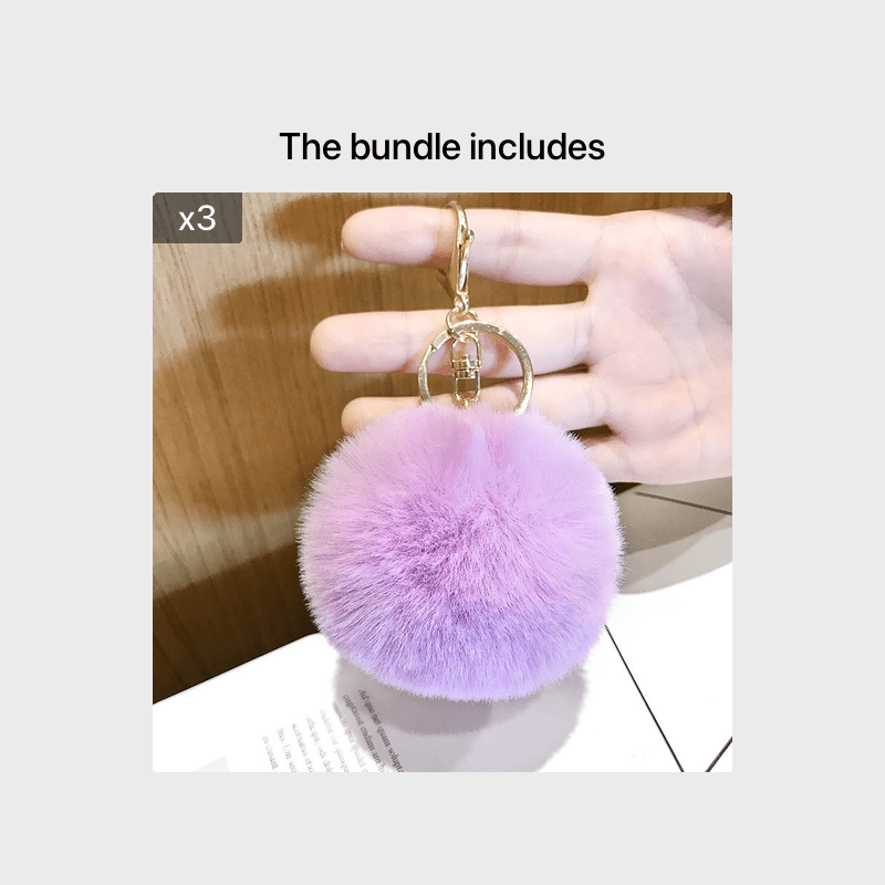 Rabbit Fur Ball Keychain Pendant Bag Ornament