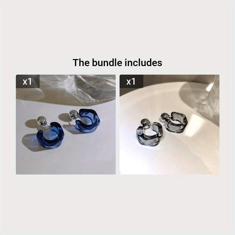 Unique Geometric C Shaped Hoop Earrings Acrylic Lightweight Female Earrings Vintage Elegant Style Suitable For Women Daily Casual