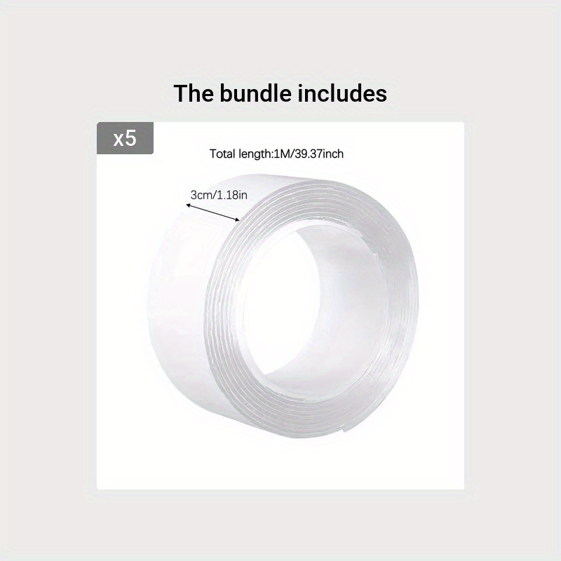 1pc Double Sided Mounting Tape Carpet Tape Adhesive Strips Picture Hanging  Strips 1.18 x 118 inch Nano Adhesive Tape Two Sided Tape, Transparent Double  Stick Tape Poster Tape