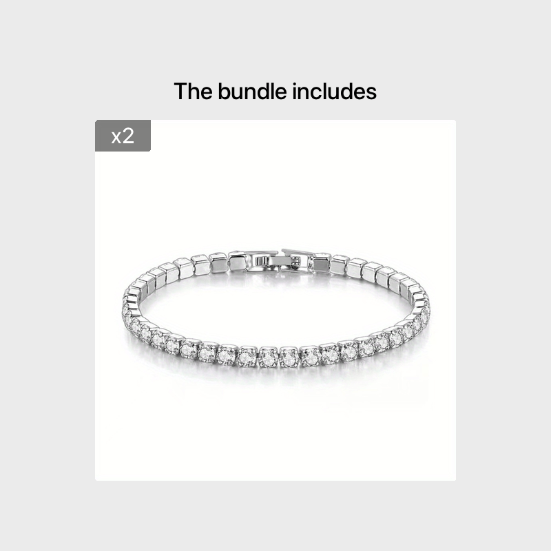 4mm Zircon Tennis Bracelet for Couples