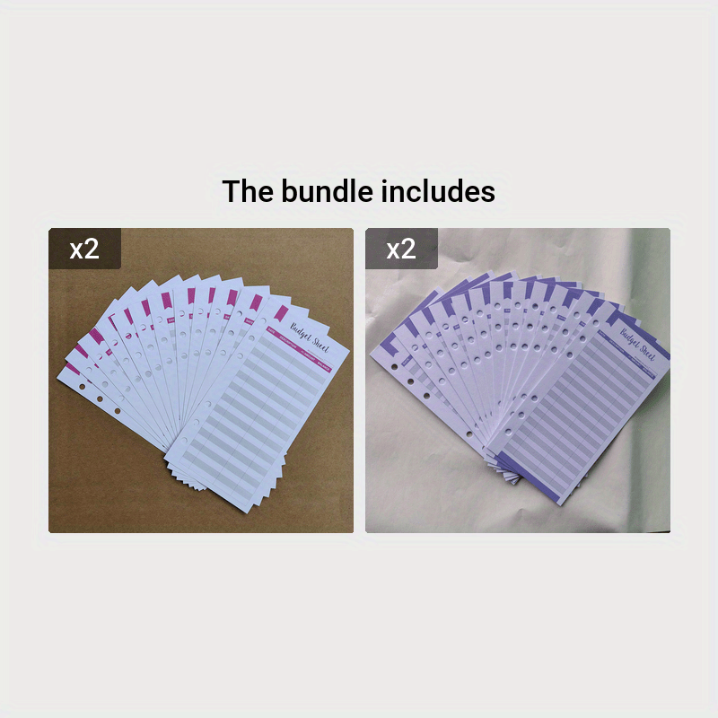 12pcs 6 Hole Budget Envelope Cash Card Set A6 Loose Leaf Replacement Core