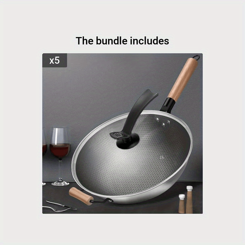 Honeycomb Non-stick Pan, Frying Pan, Household Stainless Steel Oil-free,  Smoke-free Frying Pan, Flat-bottomed Pan, Electromagnetic Stove, Gas Stove  - Temu