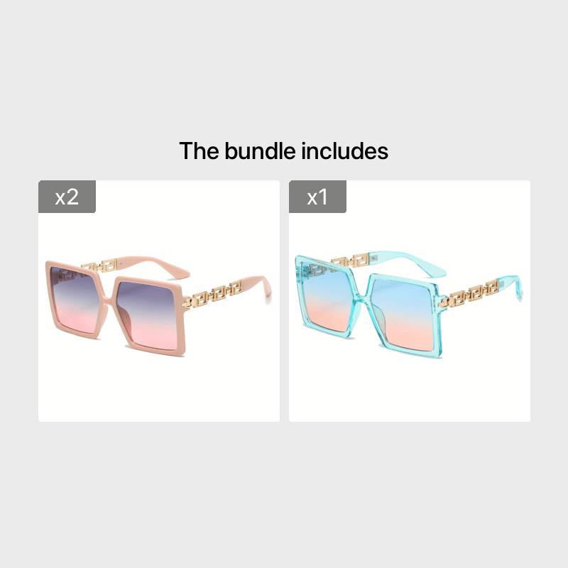 Men's Oversized Square Sunglasses UV400 Protection