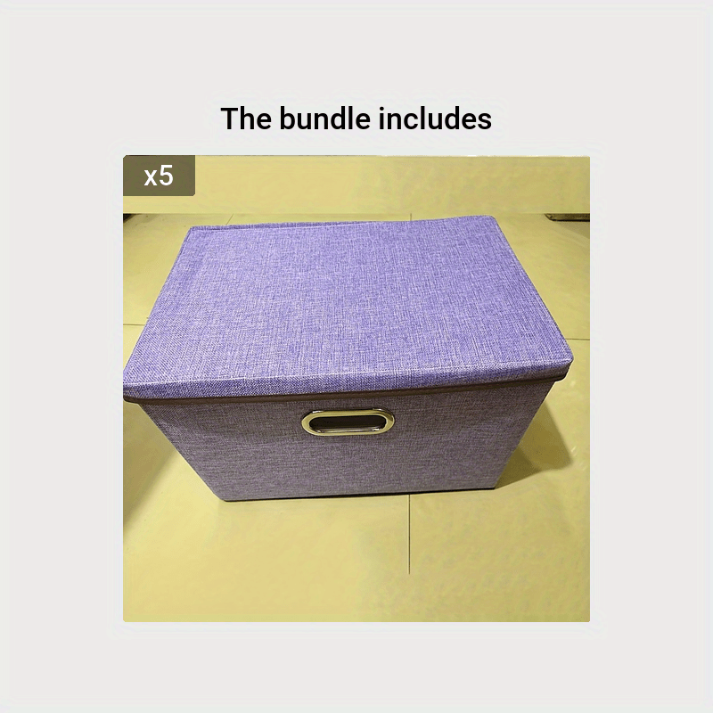 Large Collapsible Storage Bins With Lids Linen Fabric Foldable Storage  Boxes Organizer Containers Baskets Cube With Cover For Home Bedroom Clo  Fice Nursery - Temu