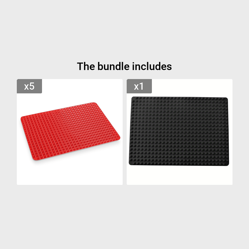 Silicone Baking Mat Red Pyramid - Nonstick Bakeware Microwave Bacon Cooker  Pastry Mats Red BBQ Grill Mat Baking Supplies - 16 X 11'' Healthy Food