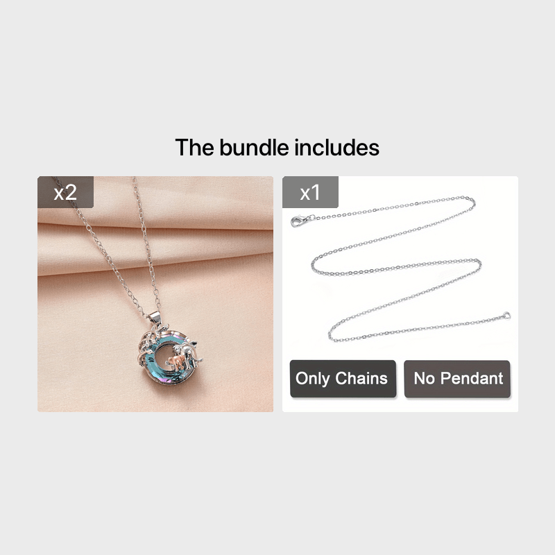 Mother and Daughter Elephant Pendant Necklace