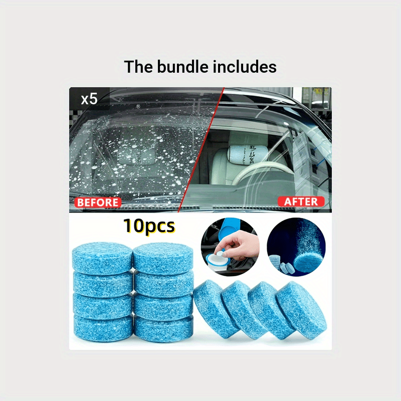 100pcs Car Window Cleaning Effervescent Tablet Windshield Glass