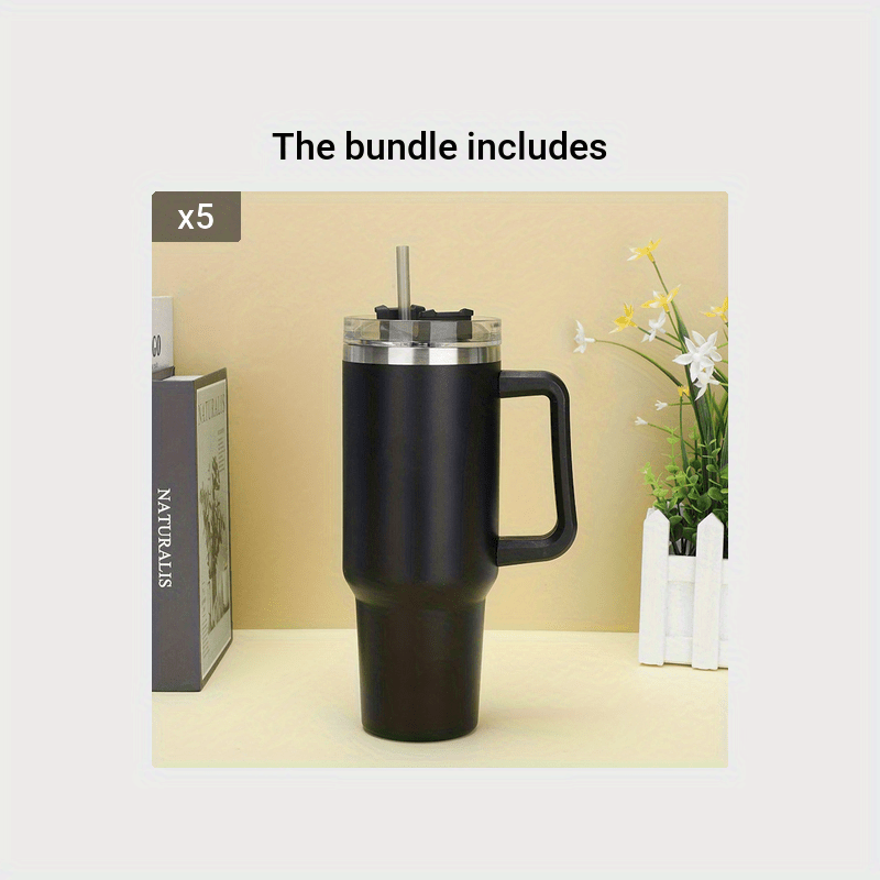 Stainless Steel Insulated Mug, Car Mug,mug With Handle And Straw Lid, Cola  Mug, Travel Mug For Hot And Cold Drinks, Thermal Mug Travel Coffee Mug,  Straw Mug, Many Colors Available For Commercial 