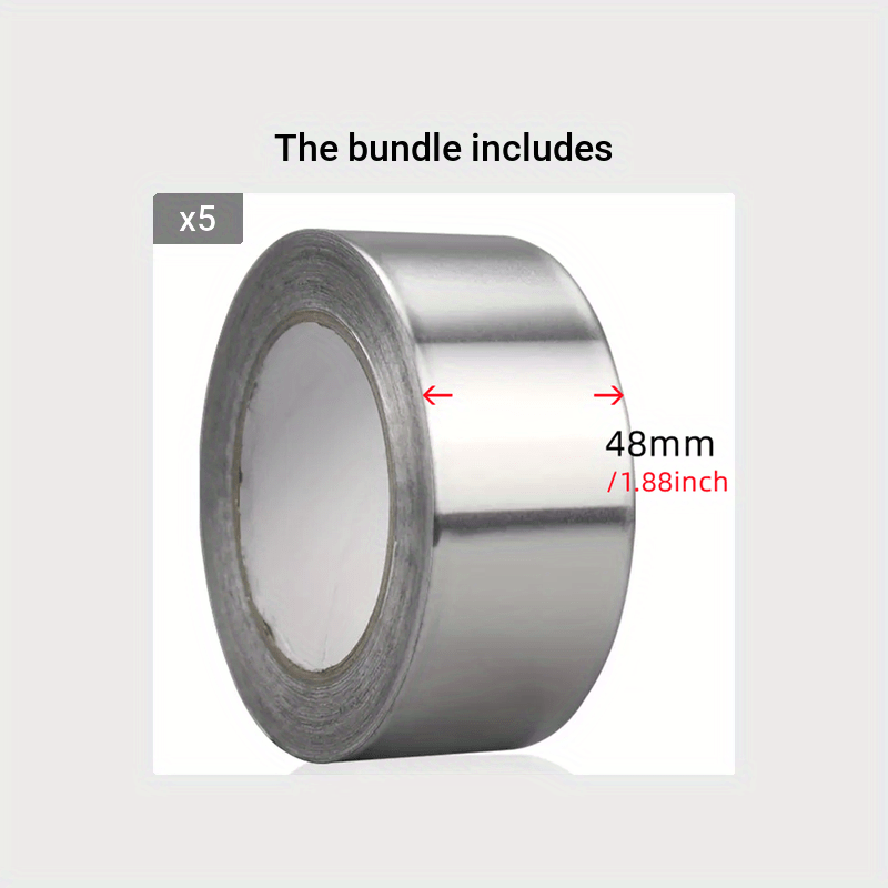 Aluminum Foil Tape Self-Adhesive Aluminum Foil Tape Multi-Use Waterproof Tape Kitchen High Temperature Resistant Leak-Proof Tape for Seal Repair Work