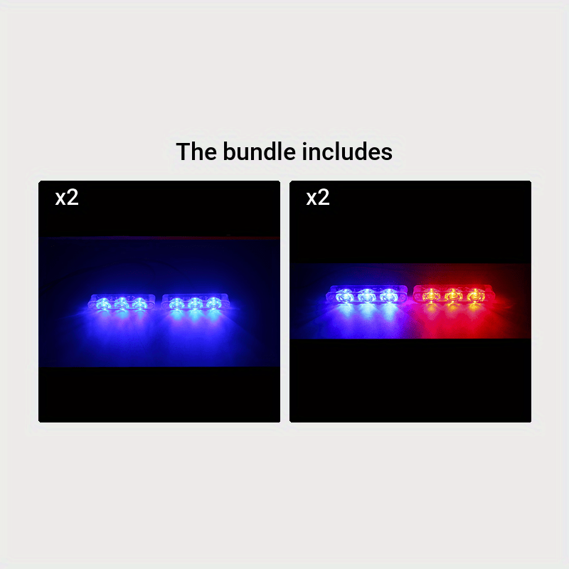 8 LED Car Emergency Strobe Light Police Lights Red/Blue Yellow