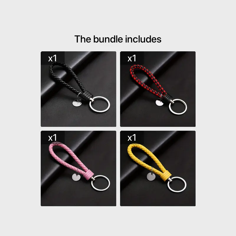 Unisex DIY PU Leather Braided Keychain Woven Rope Pendant Key Ring For Car Bag – Buy The Best Products In The Online Store - Foto 14